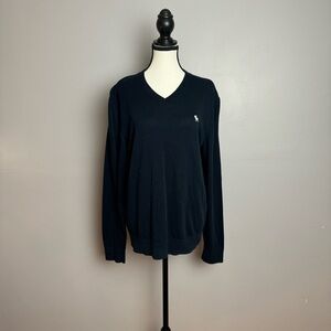 Alberto and Fitch navy v neck long sleeve knit sweater size large